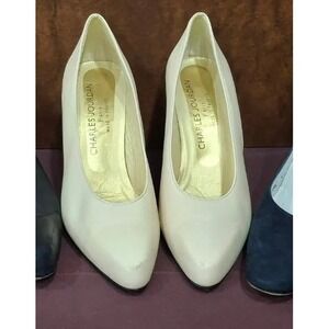 Vintage Charles Jourdan Beige Womens Heels Size 9